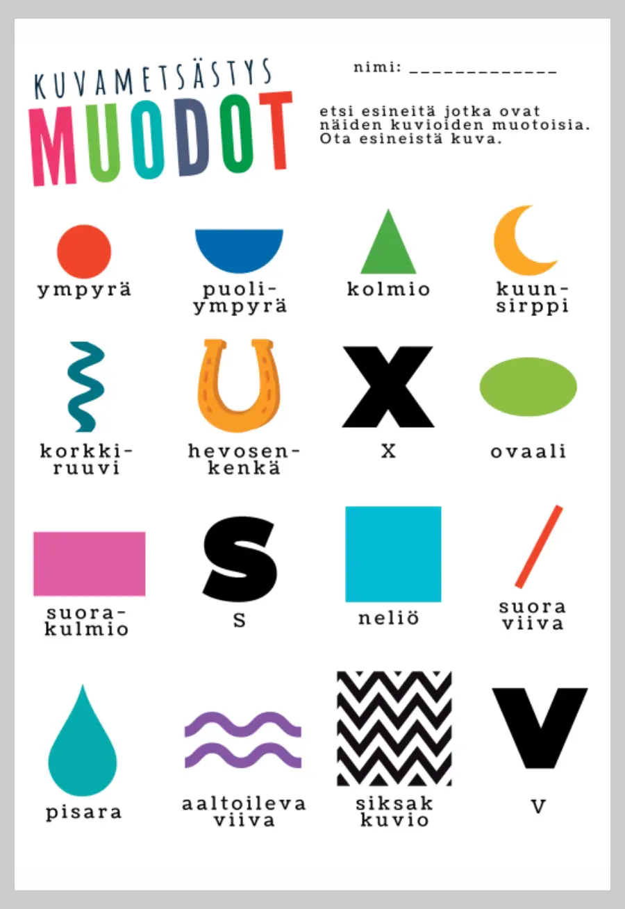 Kuvametsästys: muodot