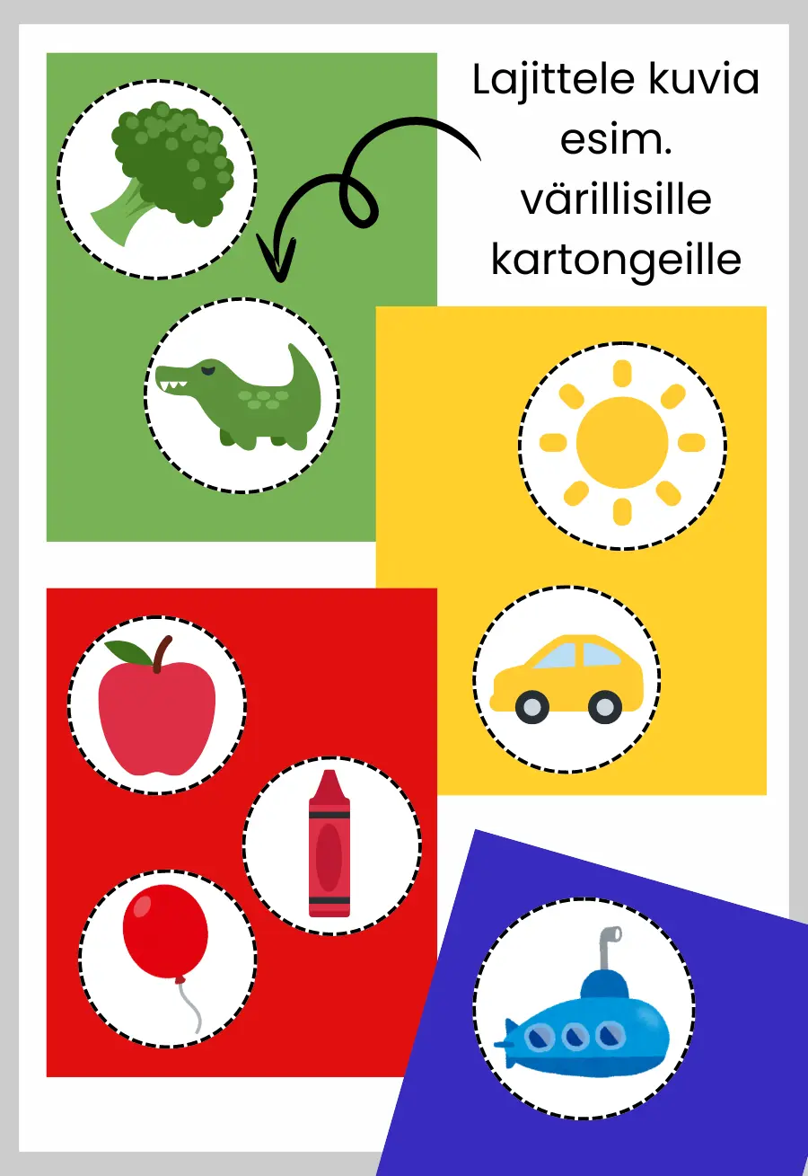Kuvanapit: Lajittele värit