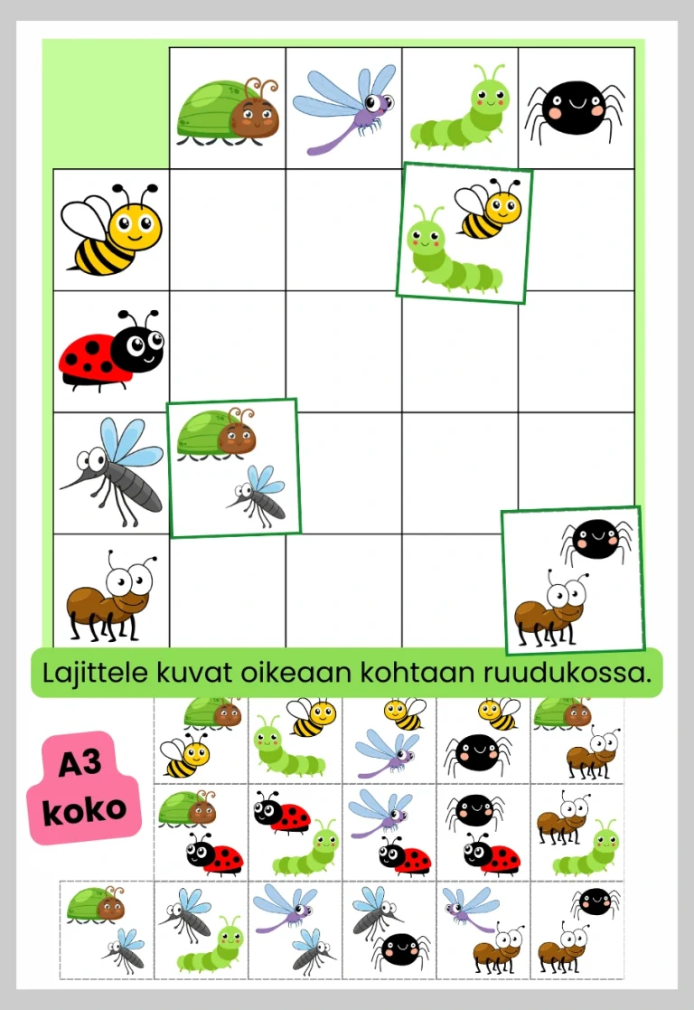 Lajitteluruudukko: ötökät