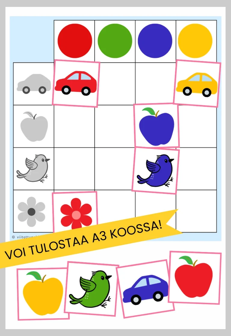 Lajitteluruudukko: värit